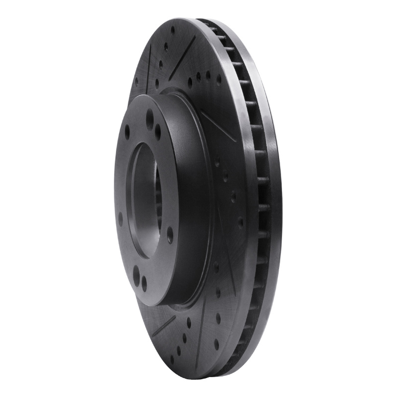 Kia Sorento Brake Rotor (1) - Front Left - R1 Concepts - Drilled & Slotted - Black - `07-`09